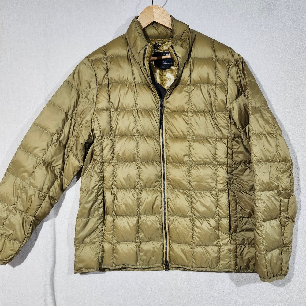 Taion Inner Down Jacket Olive Green Gold Packable Puffer Mens L Asia XL Unisex